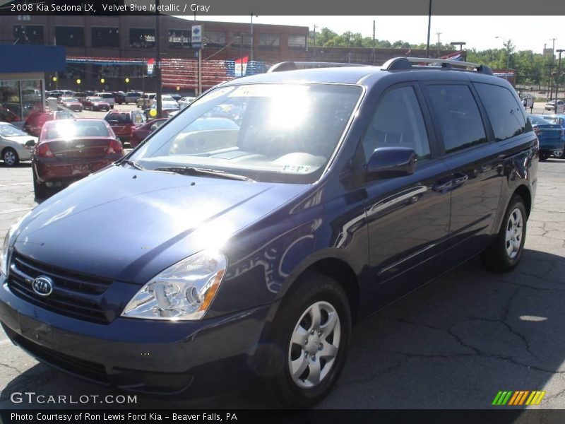 Velvet Blue Metallic / Gray 2008 Kia Sedona LX