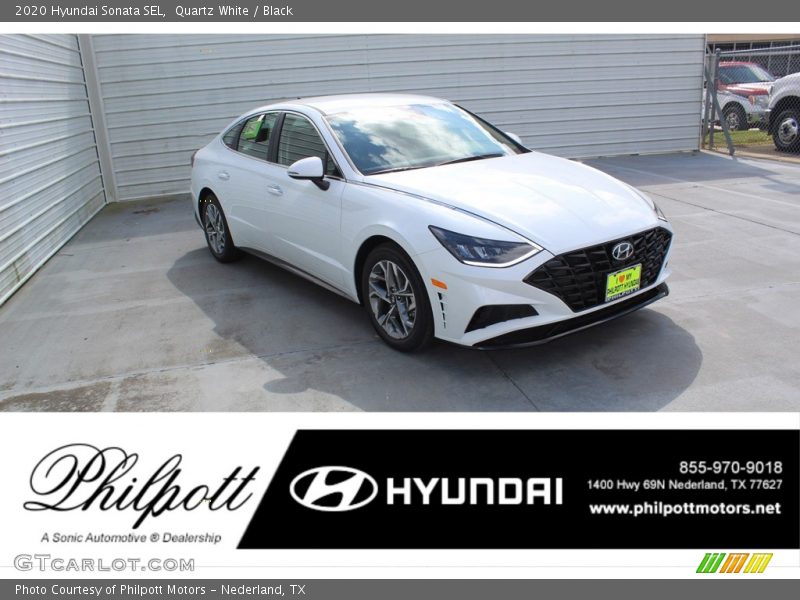 Quartz White / Black 2020 Hyundai Sonata SEL
