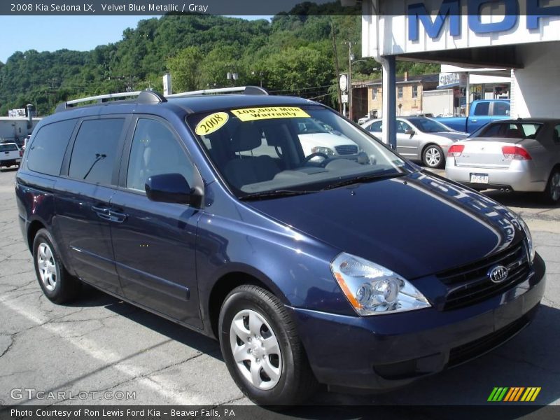 Velvet Blue Metallic / Gray 2008 Kia Sedona LX