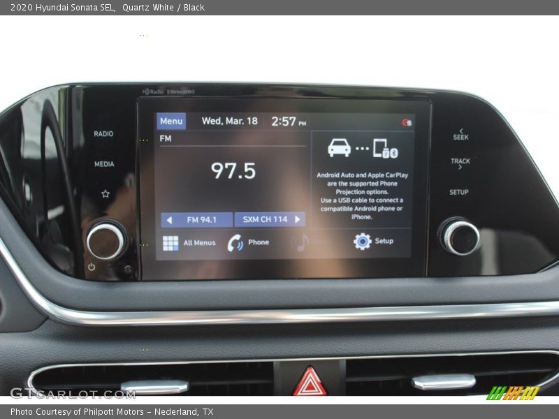 Quartz White / Black 2020 Hyundai Sonata SEL