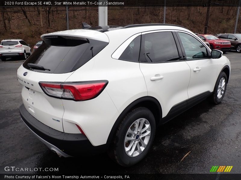 Star White Metallic Tri-Coat / Sandstone 2020 Ford Escape SE 4WD
