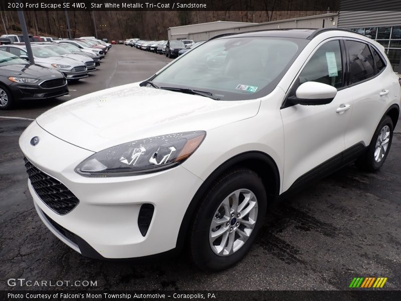 Star White Metallic Tri-Coat / Sandstone 2020 Ford Escape SE 4WD