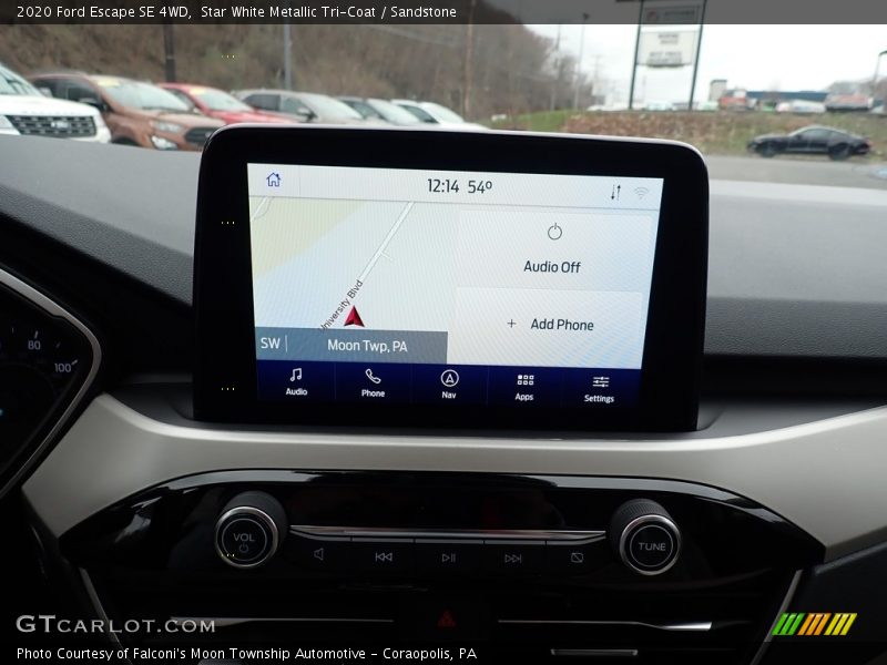 Star White Metallic Tri-Coat / Sandstone 2020 Ford Escape SE 4WD