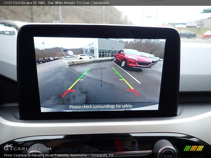 Star White Metallic Tri-Coat / Sandstone 2020 Ford Escape SE 4WD