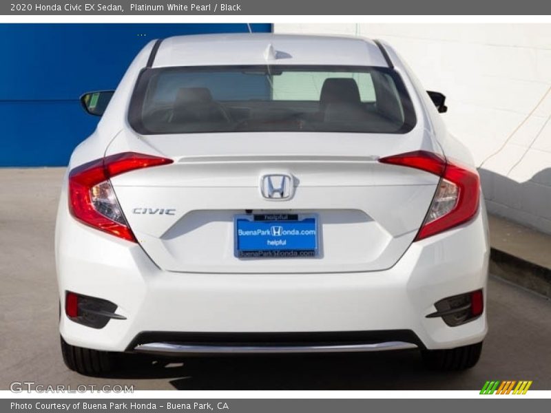 Platinum White Pearl / Black 2020 Honda Civic EX Sedan
