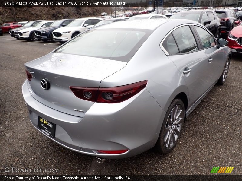 Sonic Silver Metallic / Black 2020 Mazda MAZDA3 Select Sedan AWD