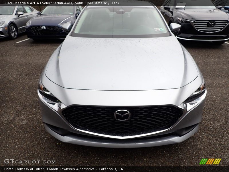 Sonic Silver Metallic / Black 2020 Mazda MAZDA3 Select Sedan AWD