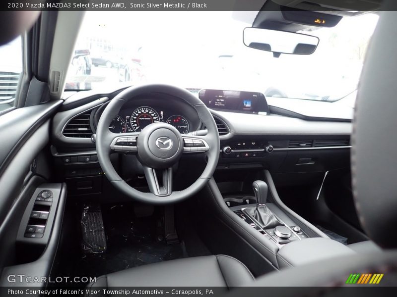 Sonic Silver Metallic / Black 2020 Mazda MAZDA3 Select Sedan AWD