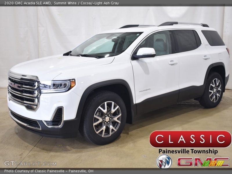 Summit White / Cocoa/­Light Ash Gray 2020 GMC Acadia SLE AWD