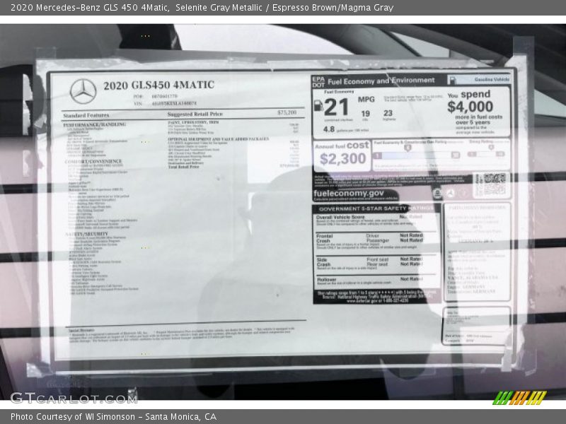 Selenite Gray Metallic / Espresso Brown/Magma Gray 2020 Mercedes-Benz GLS 450 4Matic
