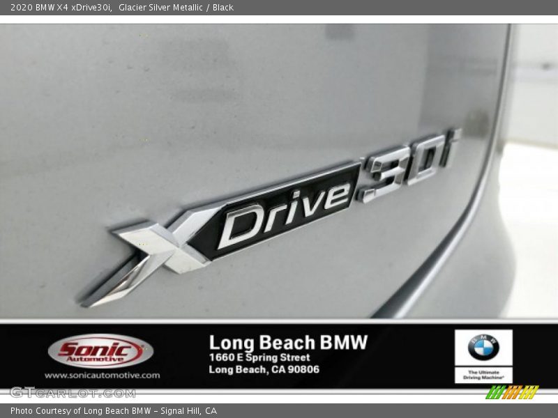 Glacier Silver Metallic / Black 2020 BMW X4 xDrive30i