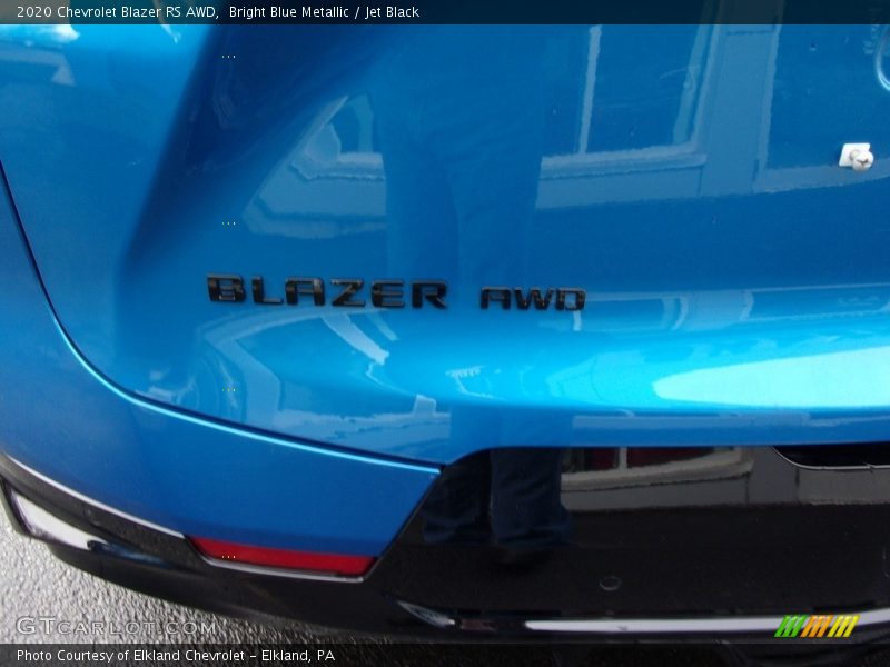 Bright Blue Metallic / Jet Black 2020 Chevrolet Blazer RS AWD