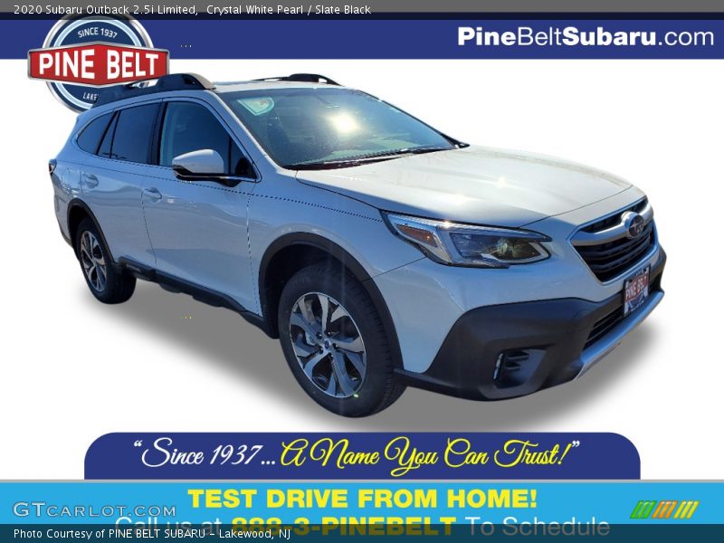 Crystal White Pearl / Slate Black 2020 Subaru Outback 2.5i Limited