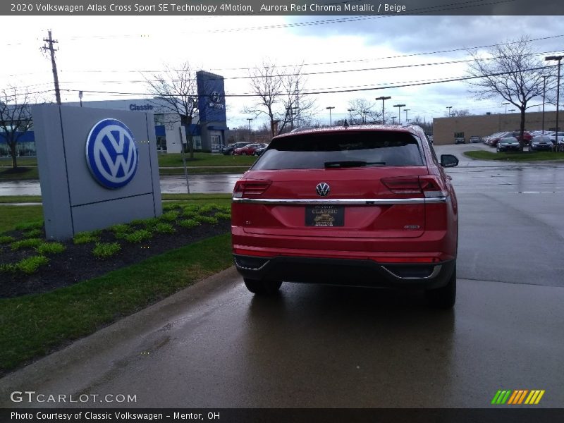 Aurora Red Chroma Metallic / Beige 2020 Volkswagen Atlas Cross Sport SE Technology 4Motion