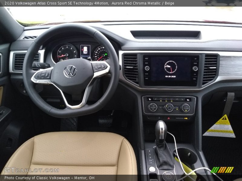 Aurora Red Chroma Metallic / Beige 2020 Volkswagen Atlas Cross Sport SE Technology 4Motion