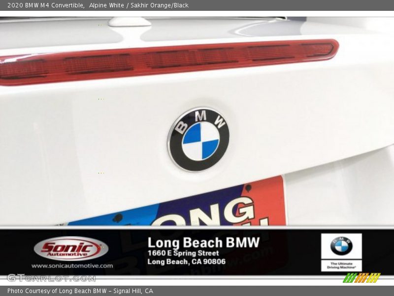 Alpine White / Sakhir Orange/Black 2020 BMW M4 Convertible