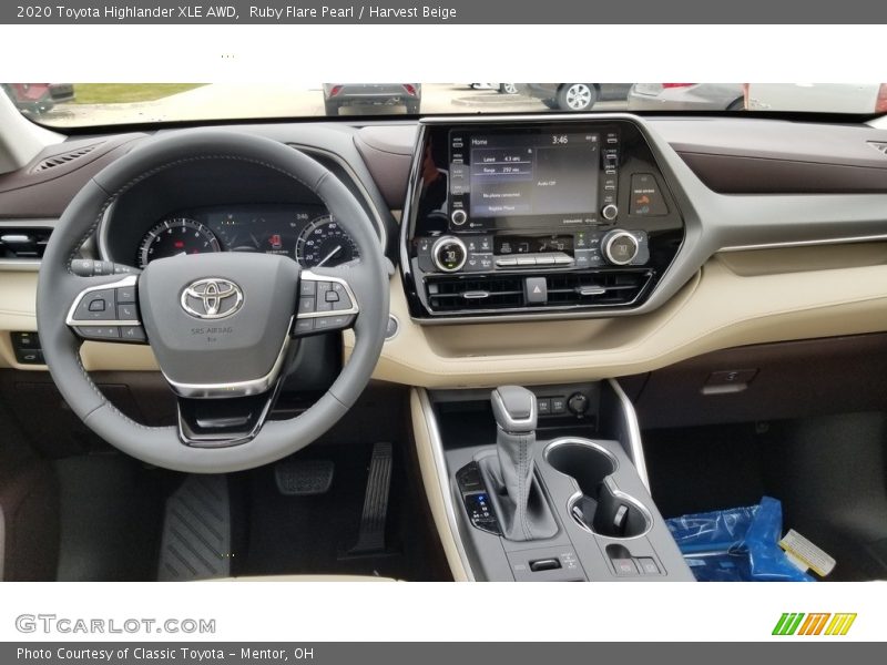 Ruby Flare Pearl / Harvest Beige 2020 Toyota Highlander XLE AWD