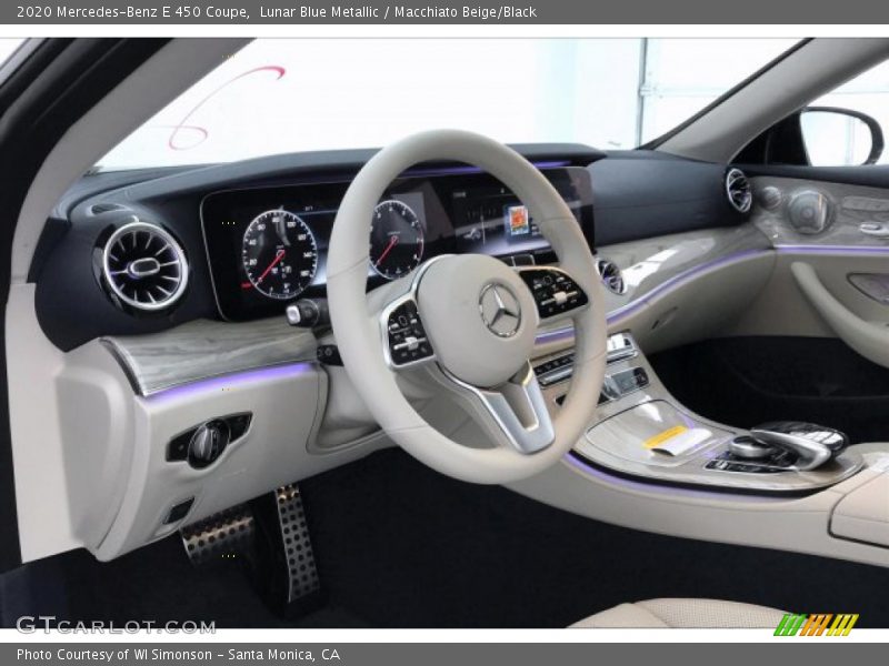 Lunar Blue Metallic / Macchiato Beige/Black 2020 Mercedes-Benz E 450 Coupe
