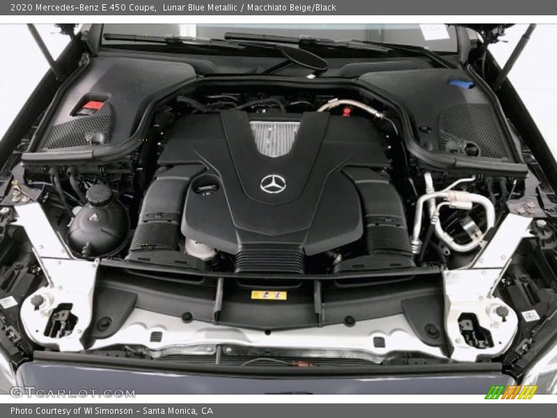 Lunar Blue Metallic / Macchiato Beige/Black 2020 Mercedes-Benz E 450 Coupe