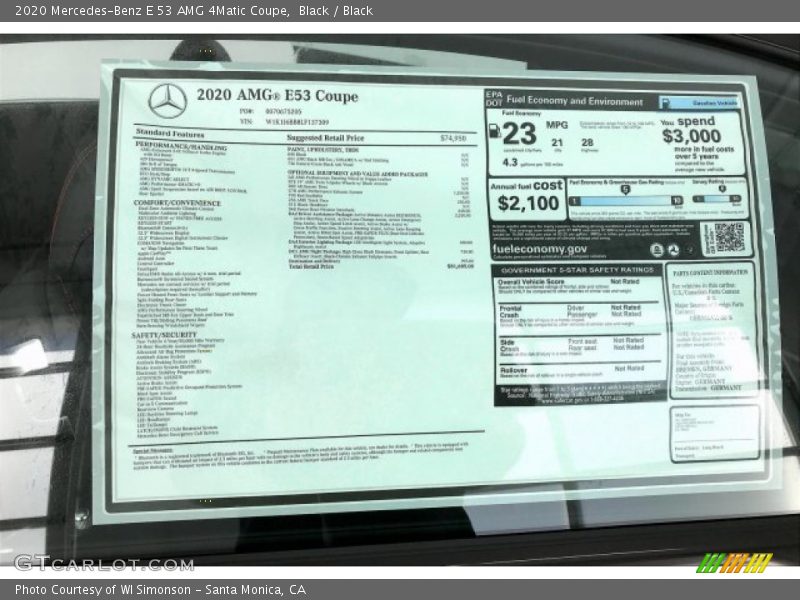 Black / Black 2020 Mercedes-Benz E 53 AMG 4Matic Coupe