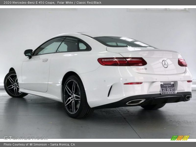 Polar White / Classic Red/Black 2020 Mercedes-Benz E 450 Coupe