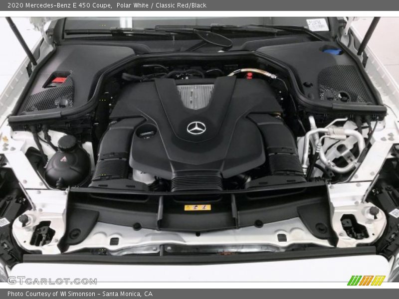 Polar White / Classic Red/Black 2020 Mercedes-Benz E 450 Coupe