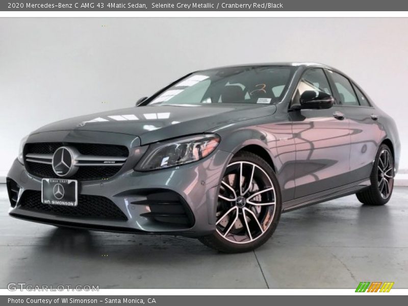 Selenite Grey Metallic / Cranberry Red/Black 2020 Mercedes-Benz C AMG 43 4Matic Sedan