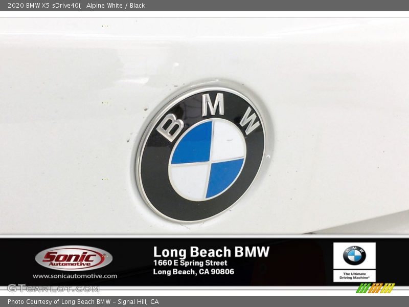Alpine White / Black 2020 BMW X5 sDrive40i