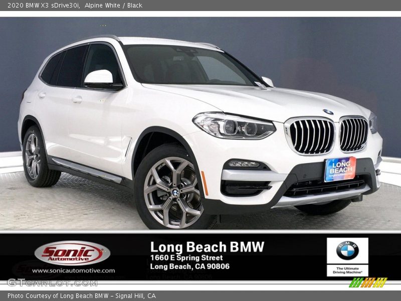 Alpine White / Black 2020 BMW X3 sDrive30i