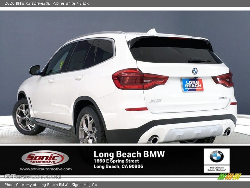 Alpine White / Black 2020 BMW X3 sDrive30i