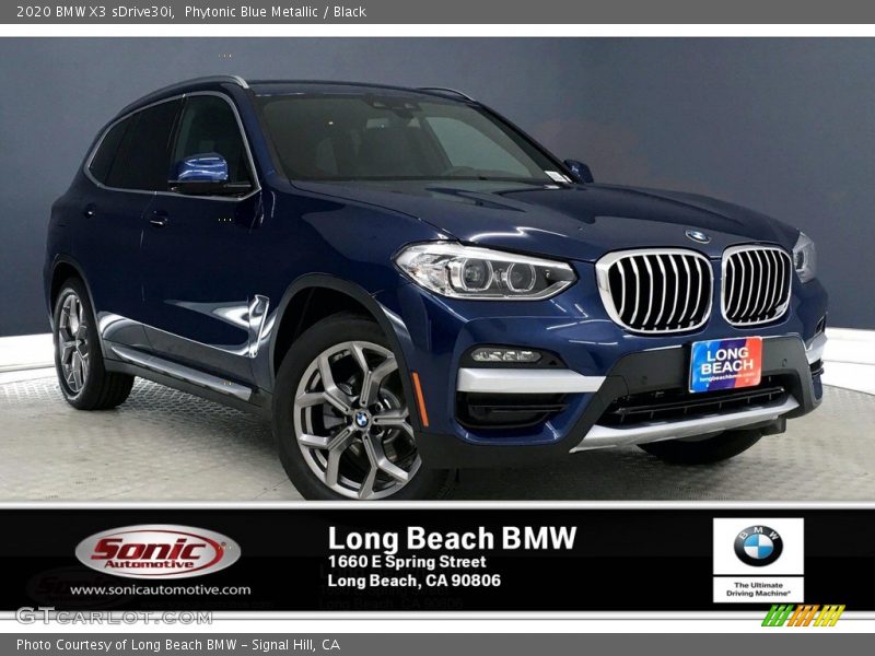 Phytonic Blue Metallic / Black 2020 BMW X3 sDrive30i