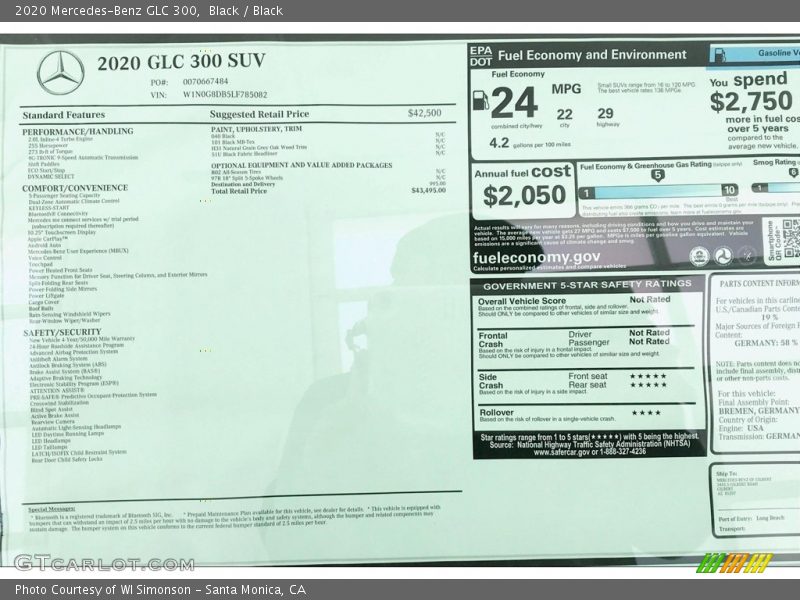 Black / Black 2020 Mercedes-Benz GLC 300