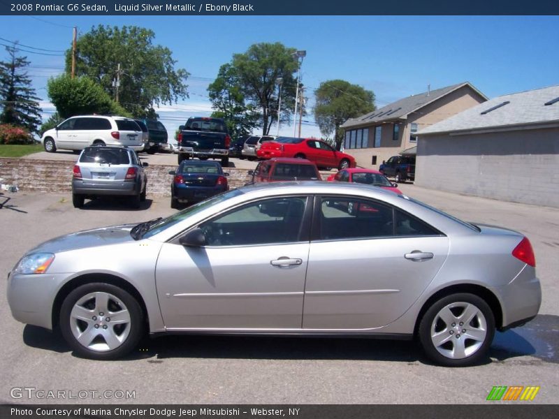 Liquid Silver Metallic / Ebony Black 2008 Pontiac G6 Sedan