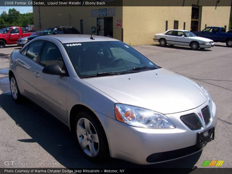 Liquid Silver Metallic / Ebony Black 2008 Pontiac G6 Sedan