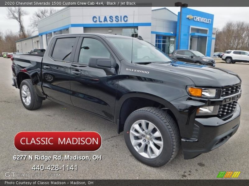 Black / Jet Black 2020 Chevrolet Silverado 1500 Custom Crew Cab 4x4