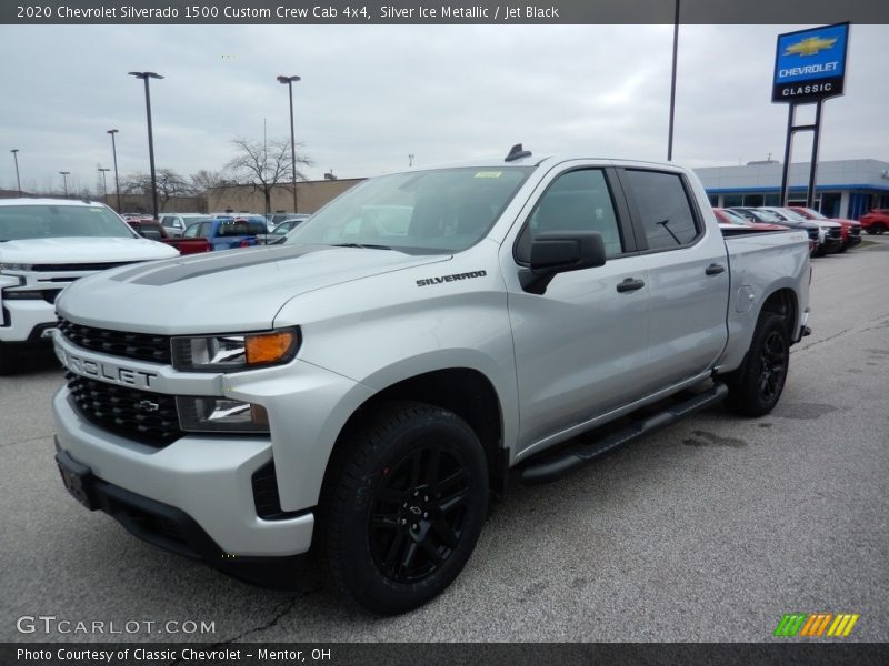 Silver Ice Metallic / Jet Black 2020 Chevrolet Silverado 1500 Custom Crew Cab 4x4