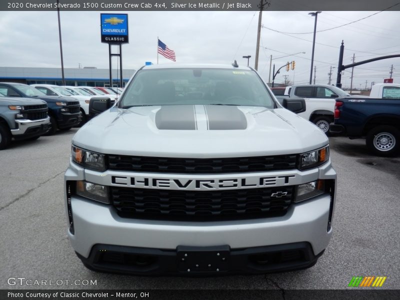 Silver Ice Metallic / Jet Black 2020 Chevrolet Silverado 1500 Custom Crew Cab 4x4