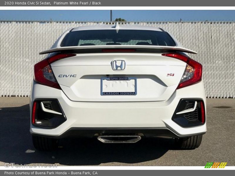 Platinum White Pearl / Black 2020 Honda Civic Si Sedan
