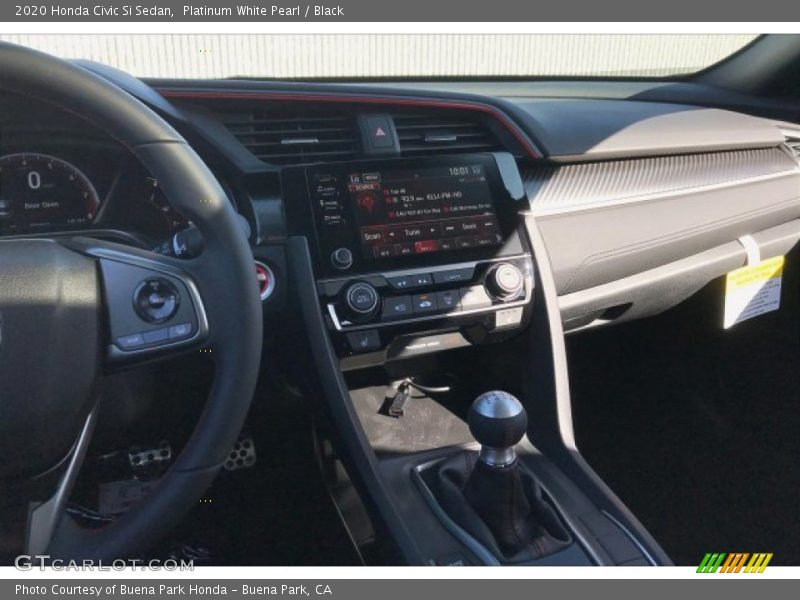 Platinum White Pearl / Black 2020 Honda Civic Si Sedan