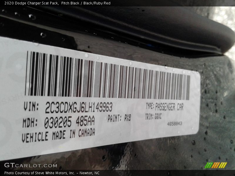 Pitch Black / Black/Ruby Red 2020 Dodge Charger Scat Pack