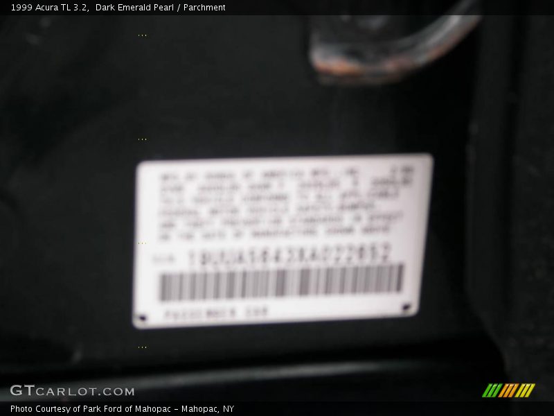 Dark Emerald Pearl / Parchment 1999 Acura TL 3.2