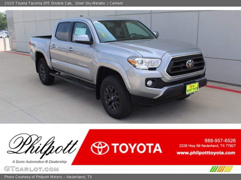 Silver Sky Metallic / Cement 2020 Toyota Tacoma SR5 Double Cab