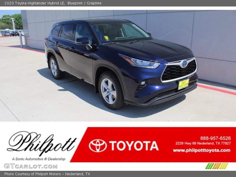 Blueprint / Graphite 2020 Toyota Highlander Hybrid LE