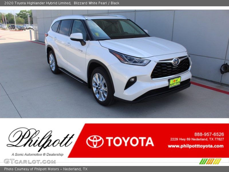 Blizzard White Pearl / Black 2020 Toyota Highlander Hybrid Limited