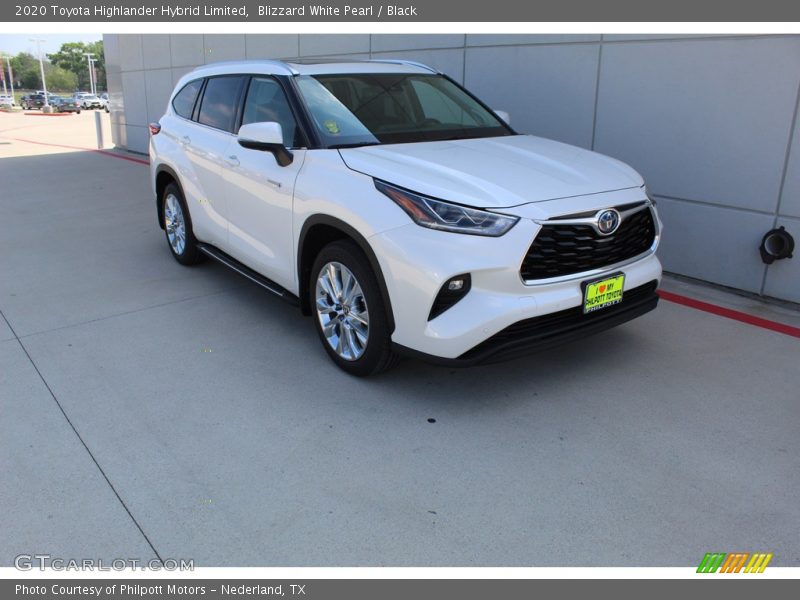 Blizzard White Pearl / Black 2020 Toyota Highlander Hybrid Limited