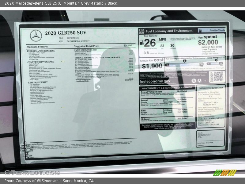 Mountain Grey Metallic / Black 2020 Mercedes-Benz GLB 250