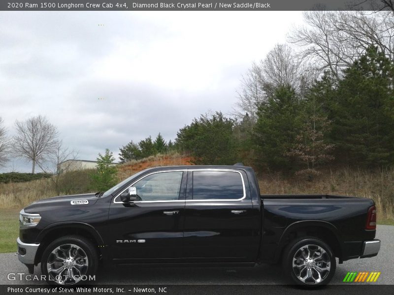 Diamond Black Crystal Pearl / New Saddle/Black 2020 Ram 1500 Longhorn Crew Cab 4x4