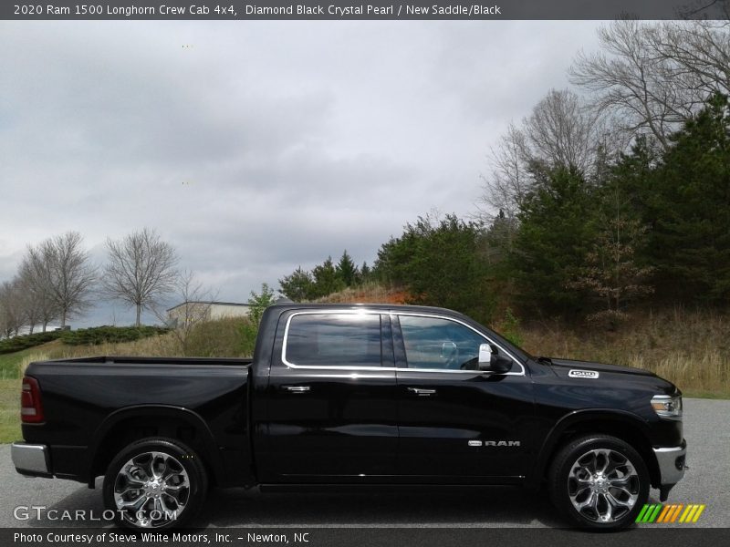 Diamond Black Crystal Pearl / New Saddle/Black 2020 Ram 1500 Longhorn Crew Cab 4x4
