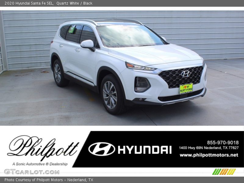 Quartz White / Black 2020 Hyundai Santa Fe SEL