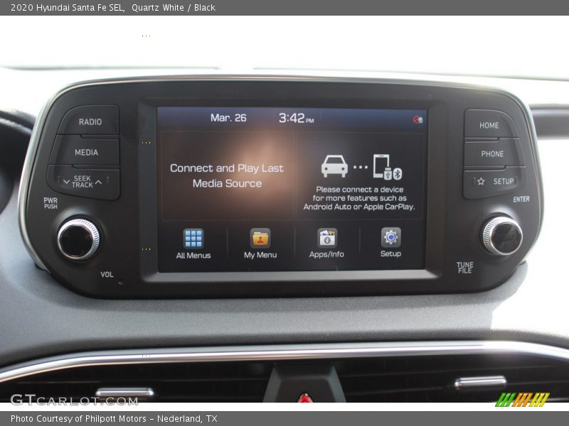 Quartz White / Black 2020 Hyundai Santa Fe SEL